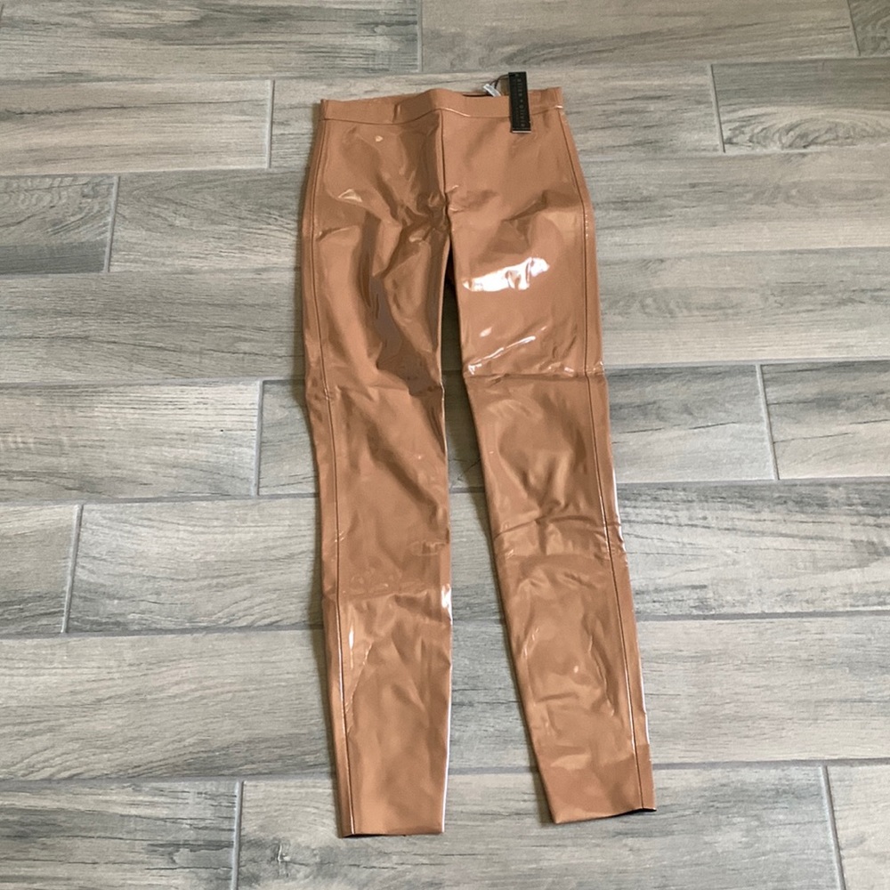 Alice + Olivia classics camel vinyl pants